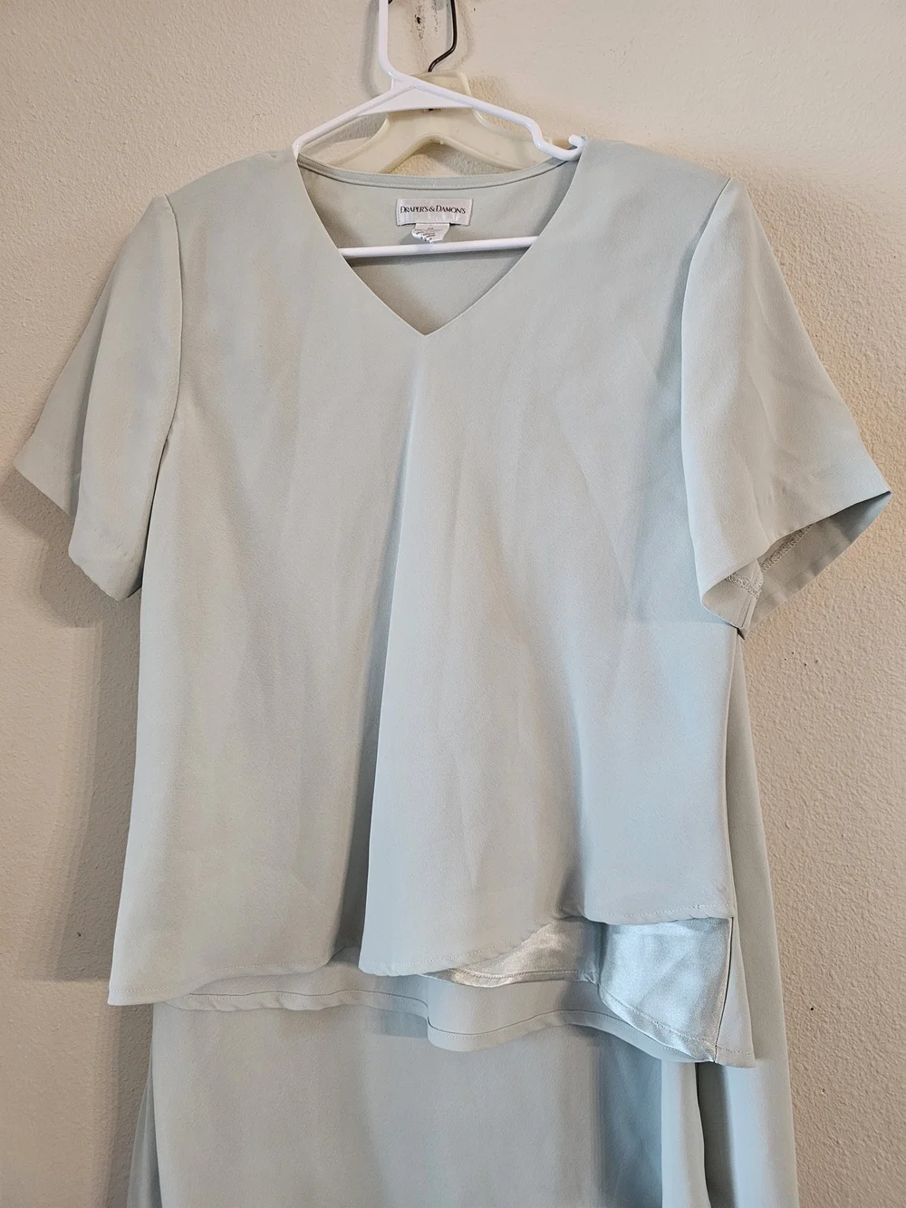 Petite Sophisticated Light Blue /Mint Layered Skirt Set by Kasper